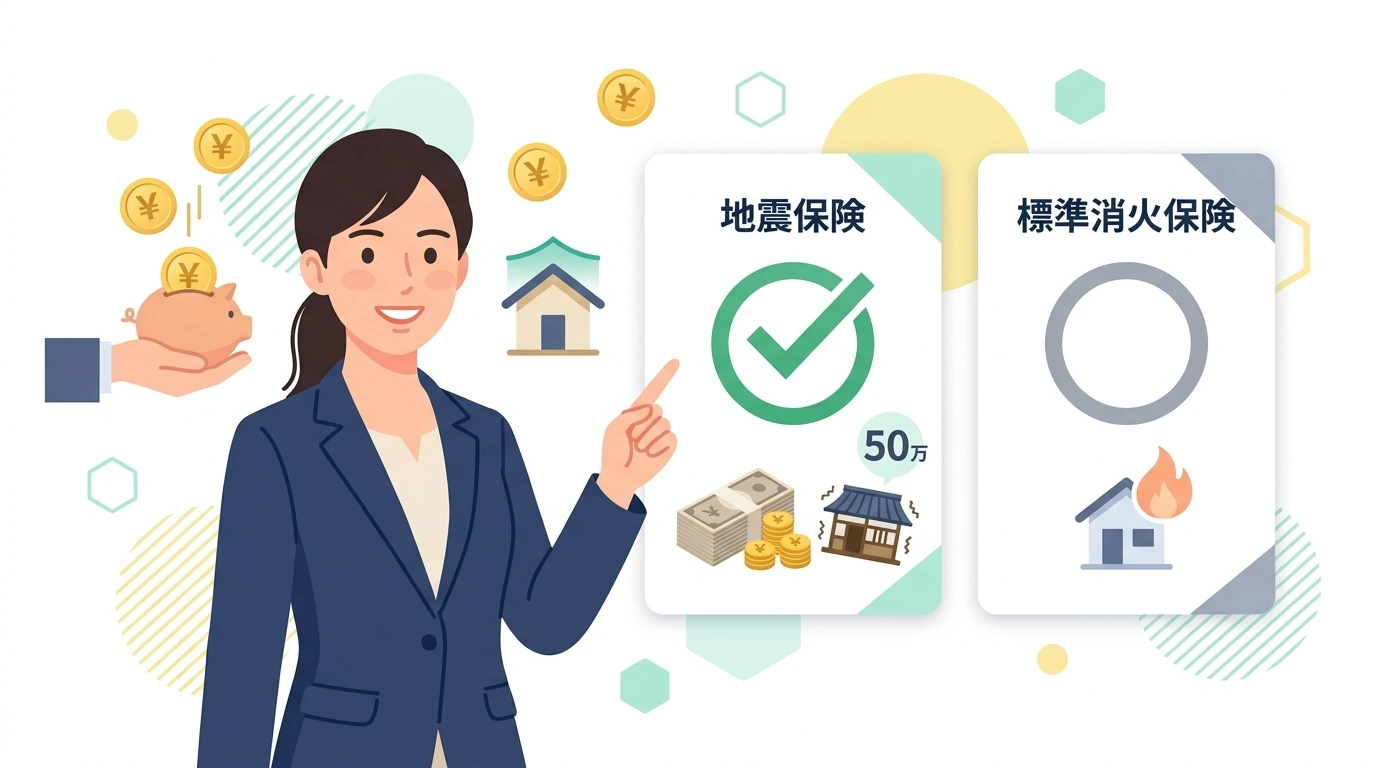 地震保険料控除の対象は？年末調整での書き方と火災保険の扱いの制度・手続きイメージイラスト