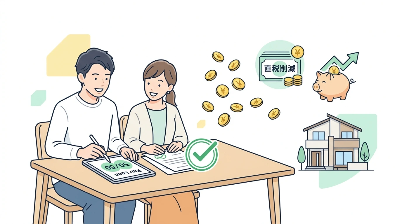 住宅ローン控除2年目以降は年末調整で!必要書類と申告書の書き方ガイドの完了・申告イメージイラスト