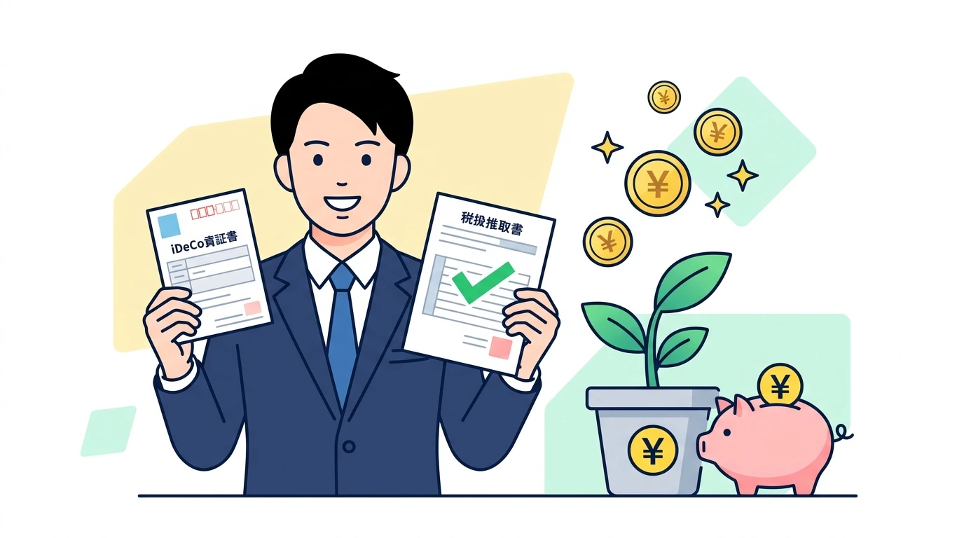 iDeCo（イデコ）は年末調整で節税。小規模企業共済等掛金控除の書き方のイメージイラスト