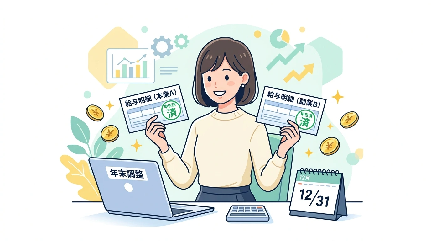 パート・アルバイトを掛け持ち（Wワーク）している場合の年末調整はどうなる？のイメージイラスト