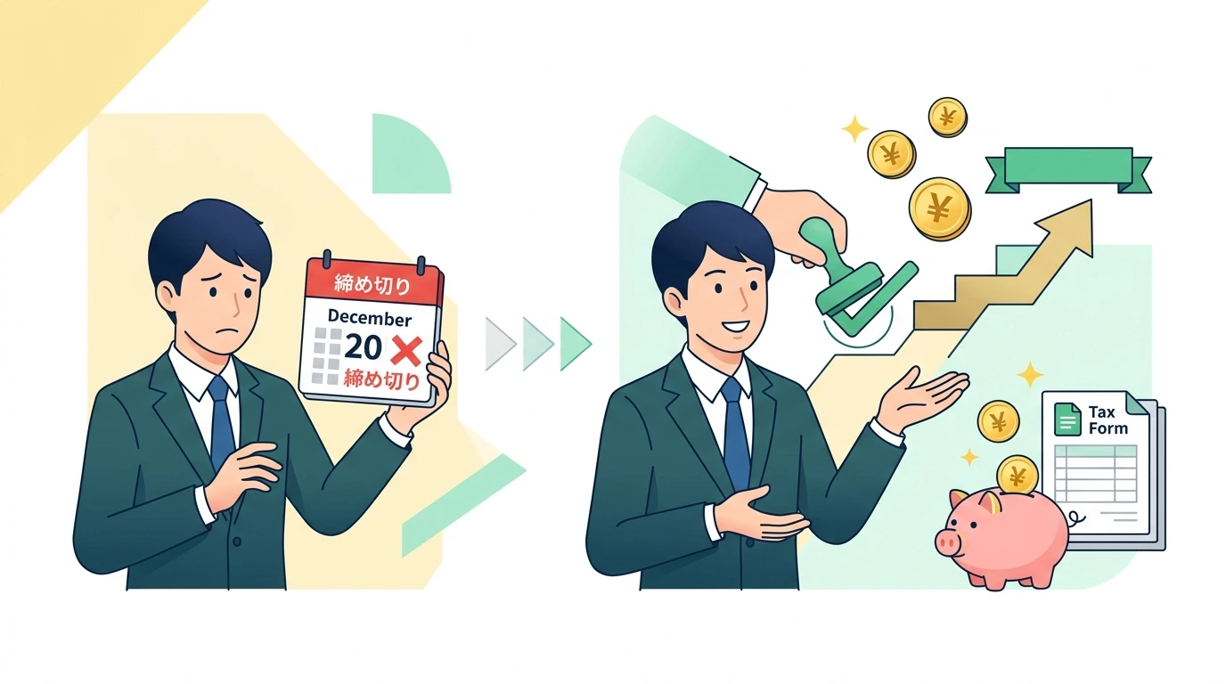 年末調整の提出期限に間に合わない・忘れたらどうなる？手遅れ時の対処法のイメージイラスト
