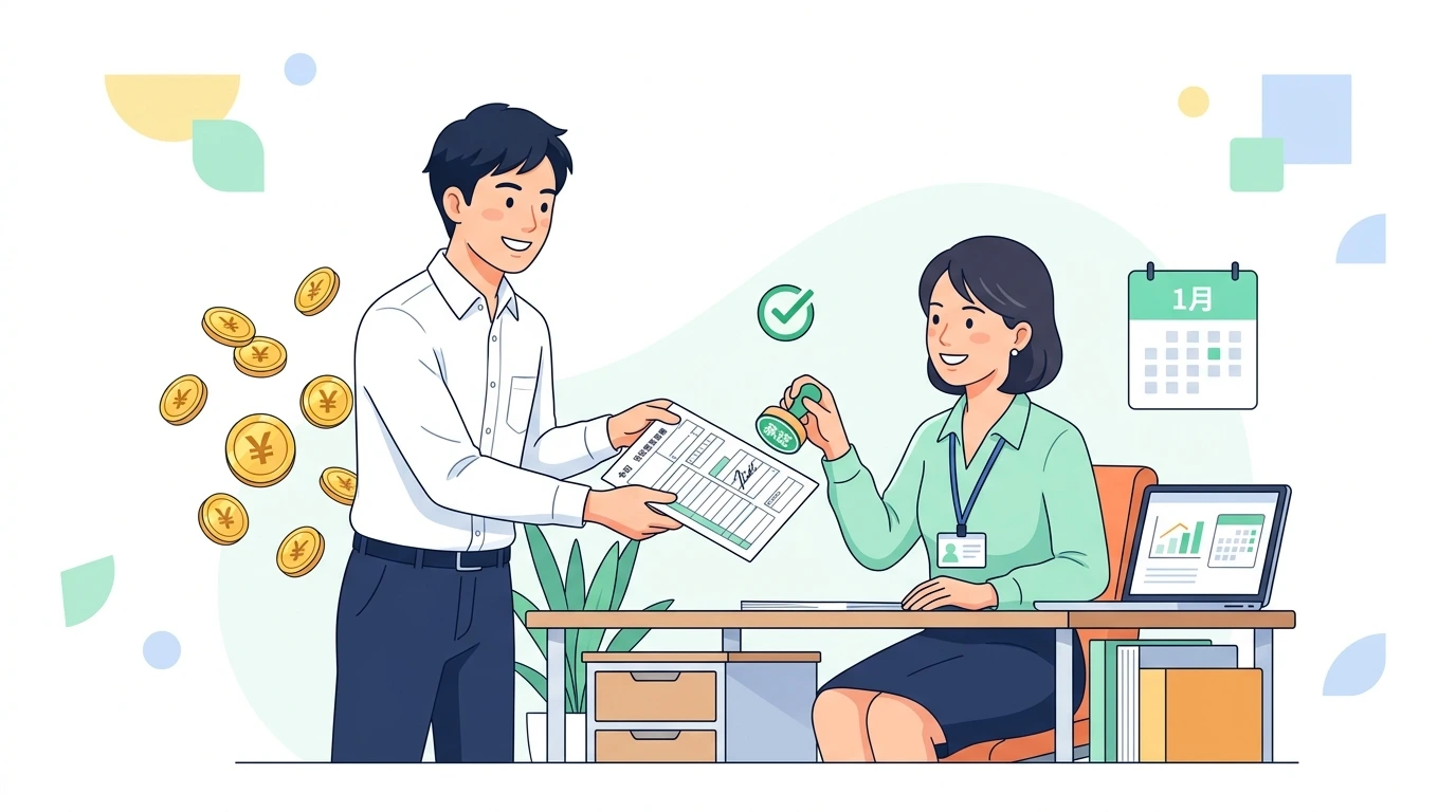 年末調整の書類を書き間違えた！訂正印のルールと提出後に気づいたときの直し方の計算・シミュレーションイメージイラスト