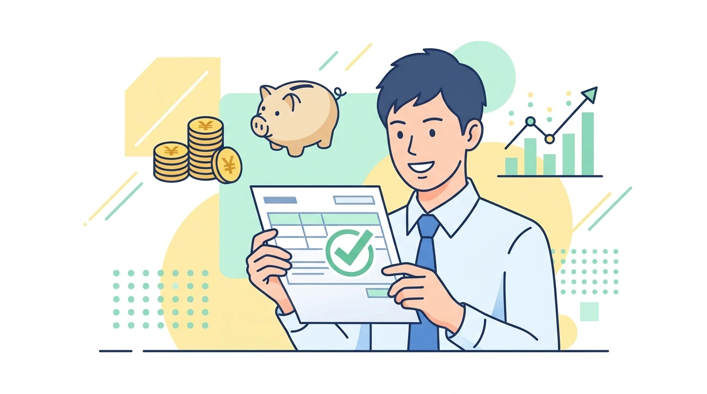 サラリーマンに「経費」はないの？給与所得控除（みなし経費65万〜195万円）の仕組みの完了・申告イメージイラスト
