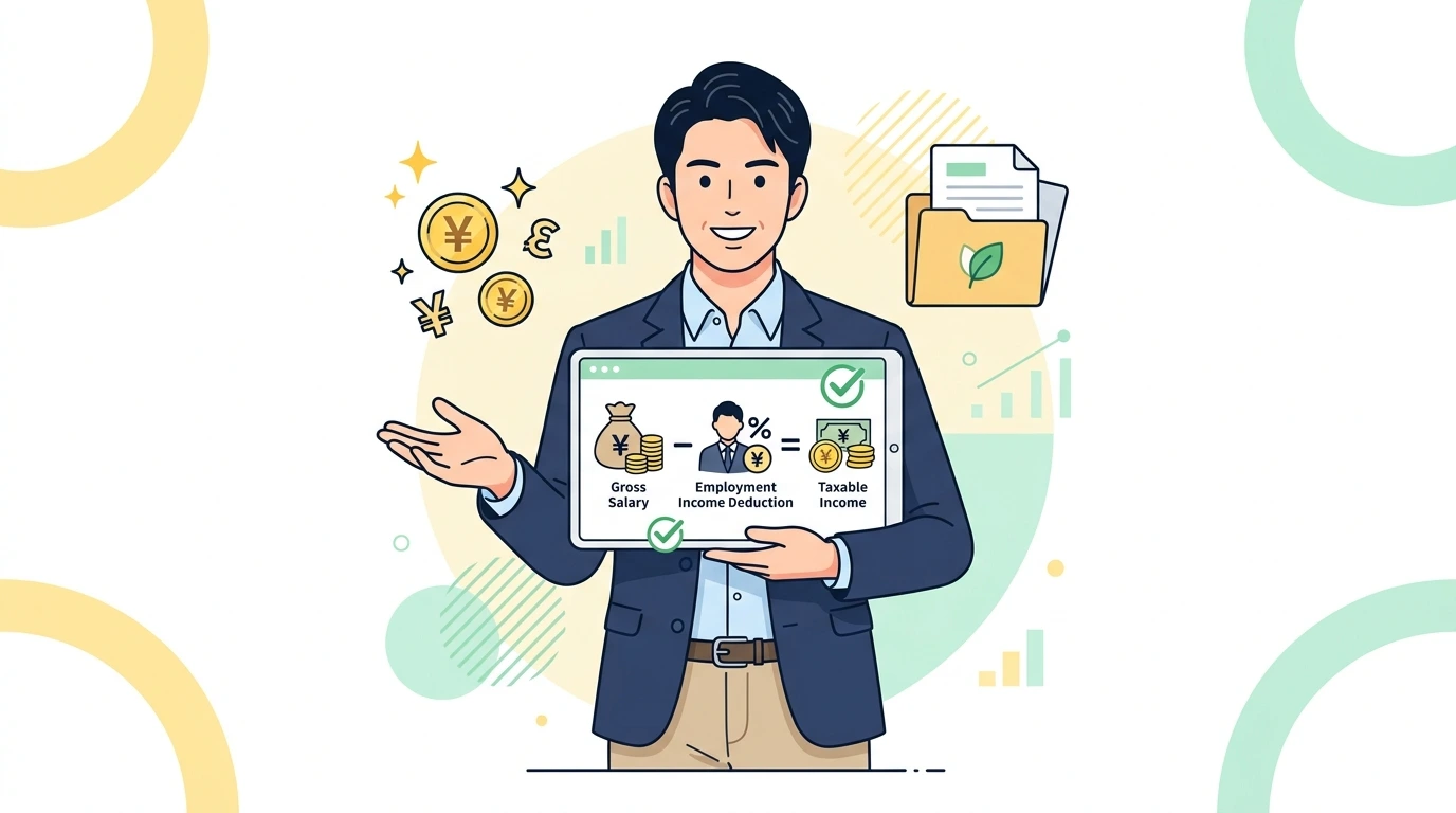 「収入(年収)」と「所得(手取り)」は何が違う?年収の壁と源泉徴収票の見方を整理するの制度・手続きイメージイラスト