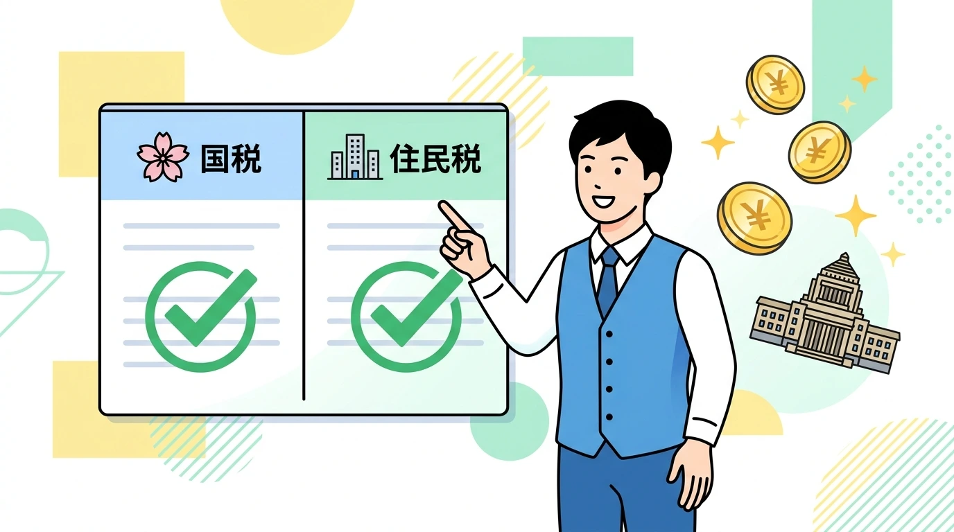 副業の「年間所得20万円以下」の罠！「確定申告は不要でも住民税申告は必須」の真実の制度・手続きイメージイラスト