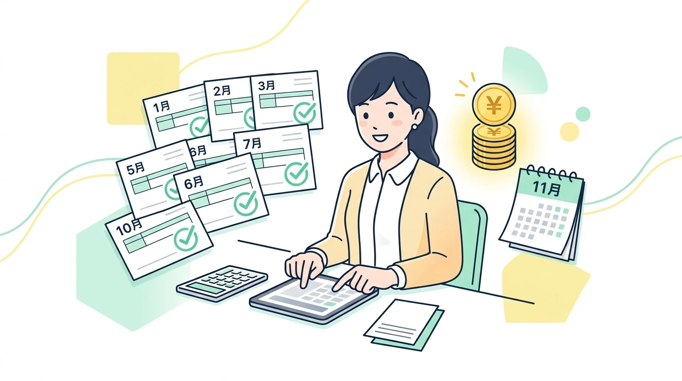 「所得の見積額」がわからない！12月の残業代やボーナスが未確定なときの計算・対処法の制度・手続きイメージイラスト
