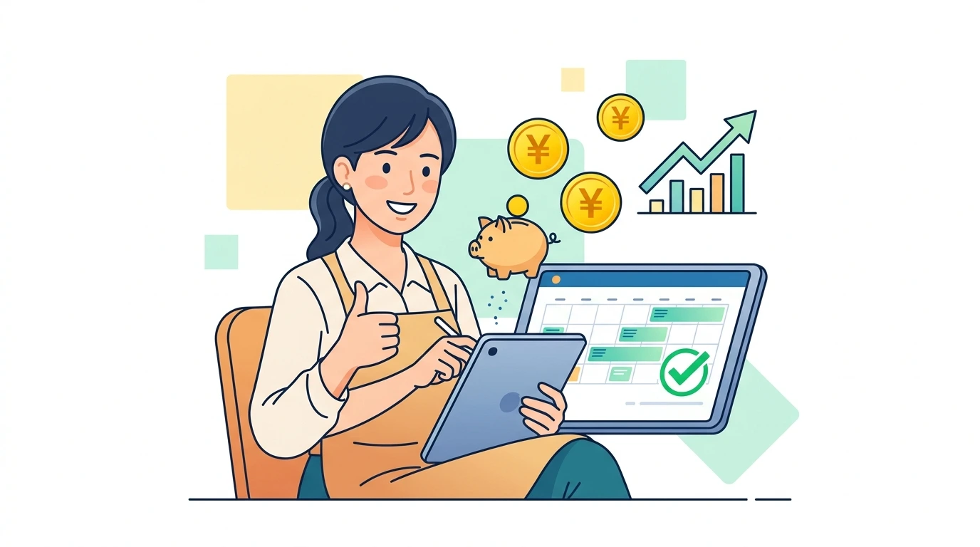 106万円の壁とは。2024年10月の適用拡大でパート・アルバイトはどう変わったかの完了・申告イメージイラスト