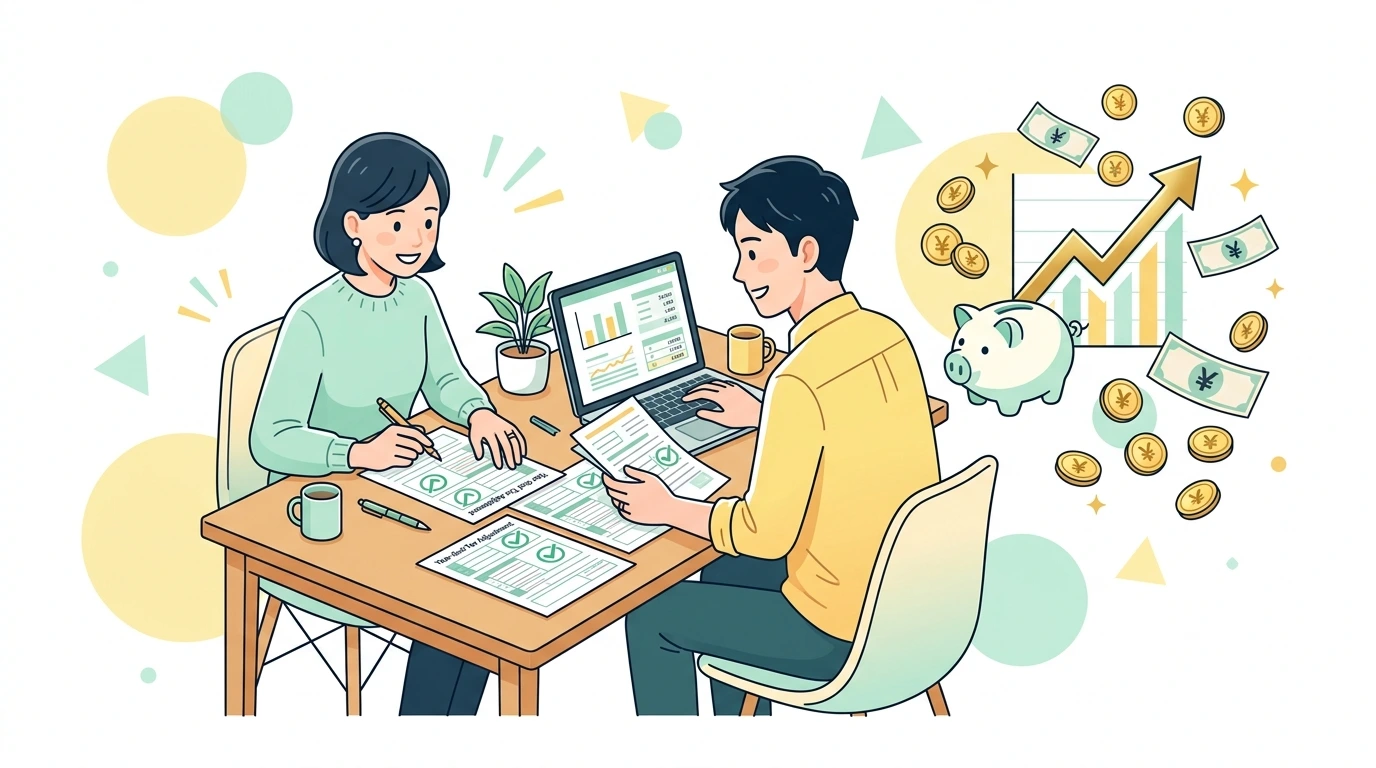 夫婦とも正社員でも配偶者控除は使えるか。共働き世帯の年末調整と手取りの増やし方のイメージイラスト