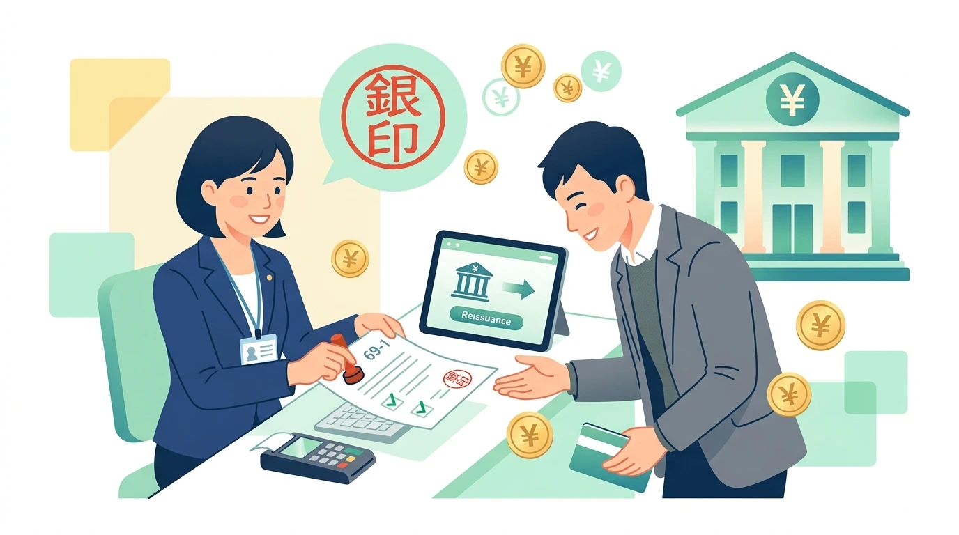 住宅ローン控除の年末残高証明書をなくした。再発行の頼み方と年末調整に間に合わないときの対応の制度・手続きイメージイラスト