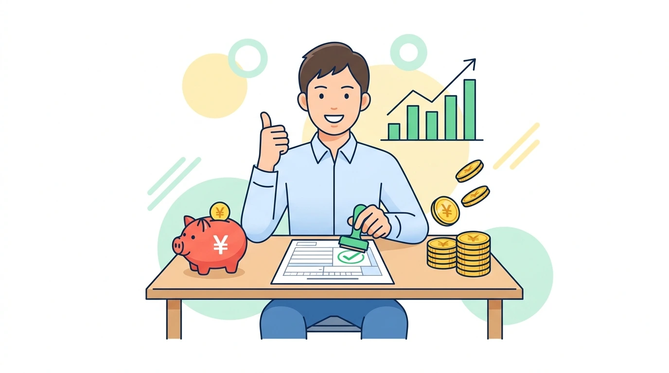 年の途中で「転職・中途入社」した人の年末調整!前職の源泉徴収票の提出が絶対に必要な理由の完了・申告イメージイラスト
