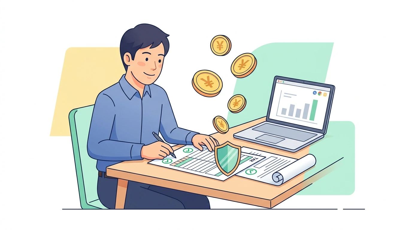 【副業サラリーマンの年末調整】副業収入は年末調整で会社に申告する？20万円以下なら会社に言わなくていい？の制度・手続きイメージイラスト