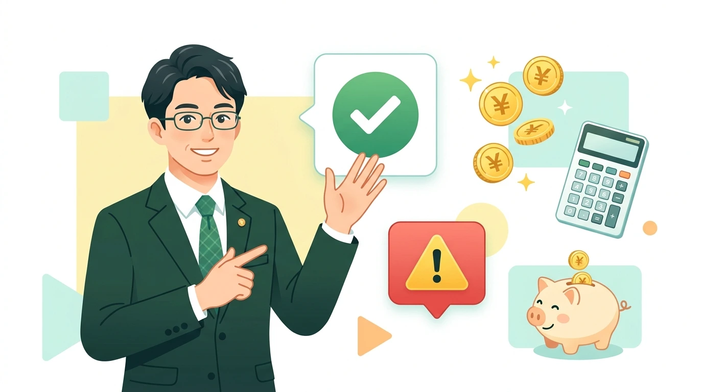 【副業サラリーマンの年末調整】副業収入は年末調整で会社に申告する？20万円以下なら会社に言わなくていい？の計算・シミュレーションイメージイラスト