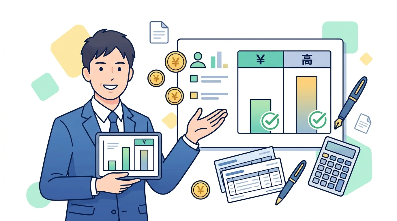 【Wワーク・アルバイト掛け持ち】年末調整は「メインの1社」でしかできない！甲欄・乙欄の源泉徴収税額表の違いの計算・シミュレーションイメージイラスト