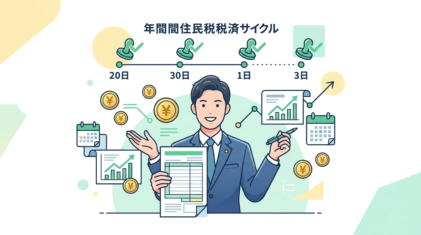 産休・育休中の住民税、10万円超でも分割・猶予・非課税OKの制度・手続きイメージイラスト